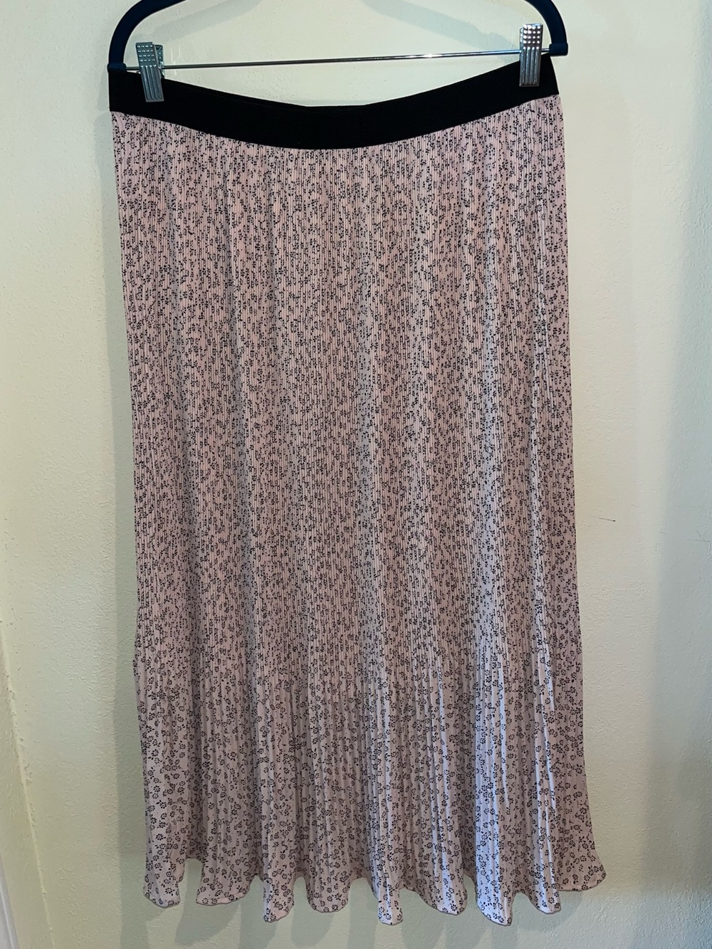 Women's Peach Floral Pleated Maxi Skirt Adrianna Papell Medium elastic waist